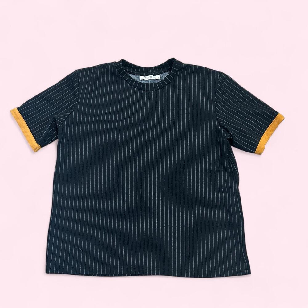 Zara trafaluc black pinstripe ringer